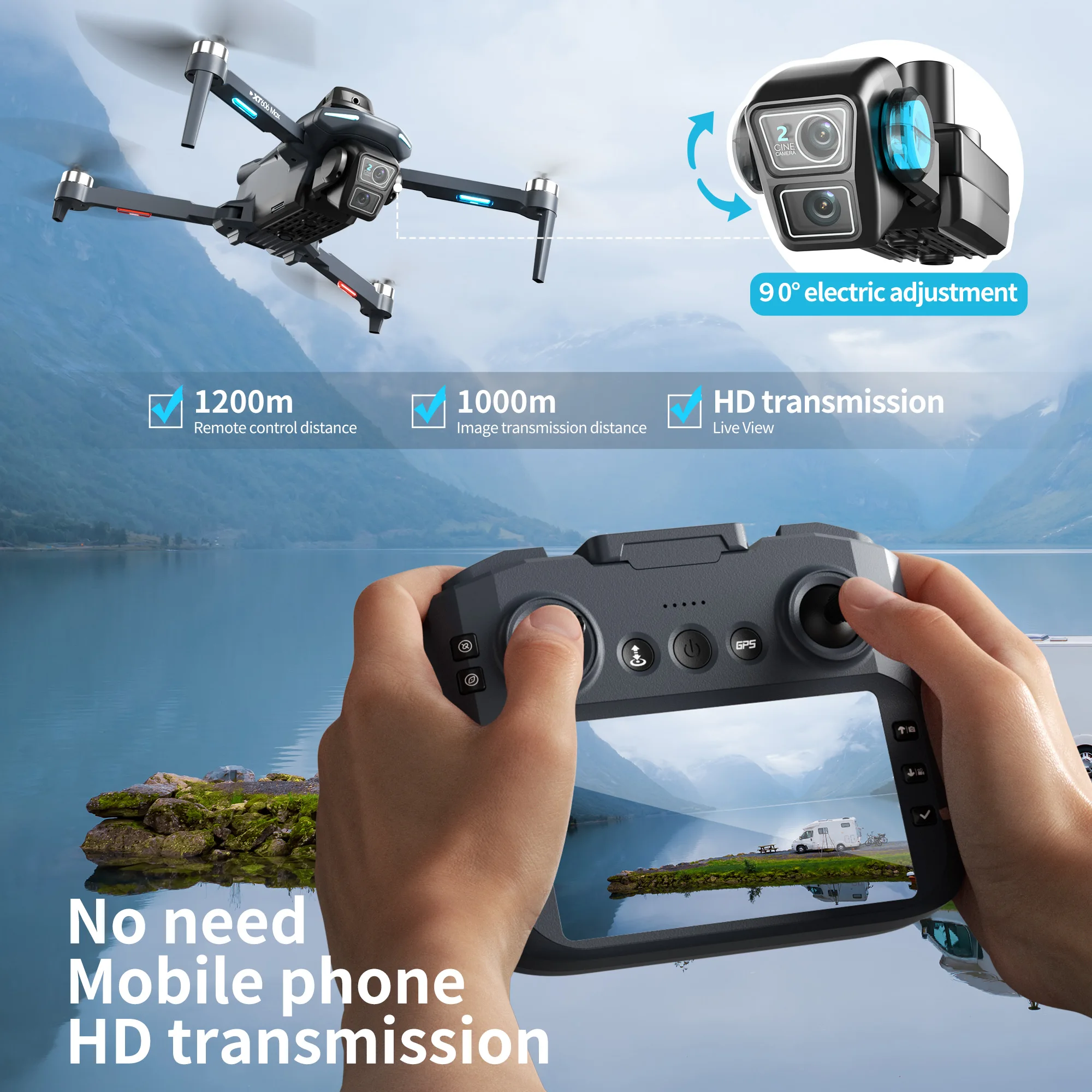 Lenovo XT606 Drone Professiona - Drone Gps Rc Tt36 review and price