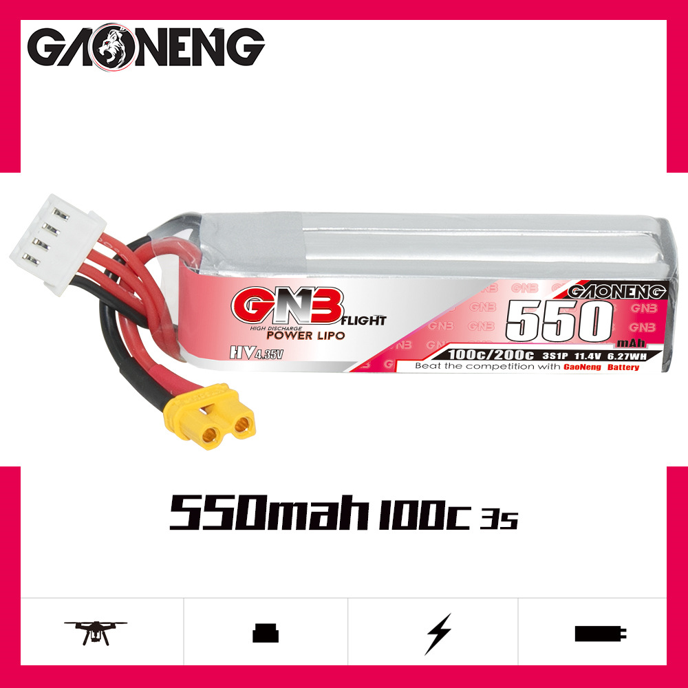 GNB HV 11.4V 550mAh 100C/200C  - Nano Quad Fpv review and price