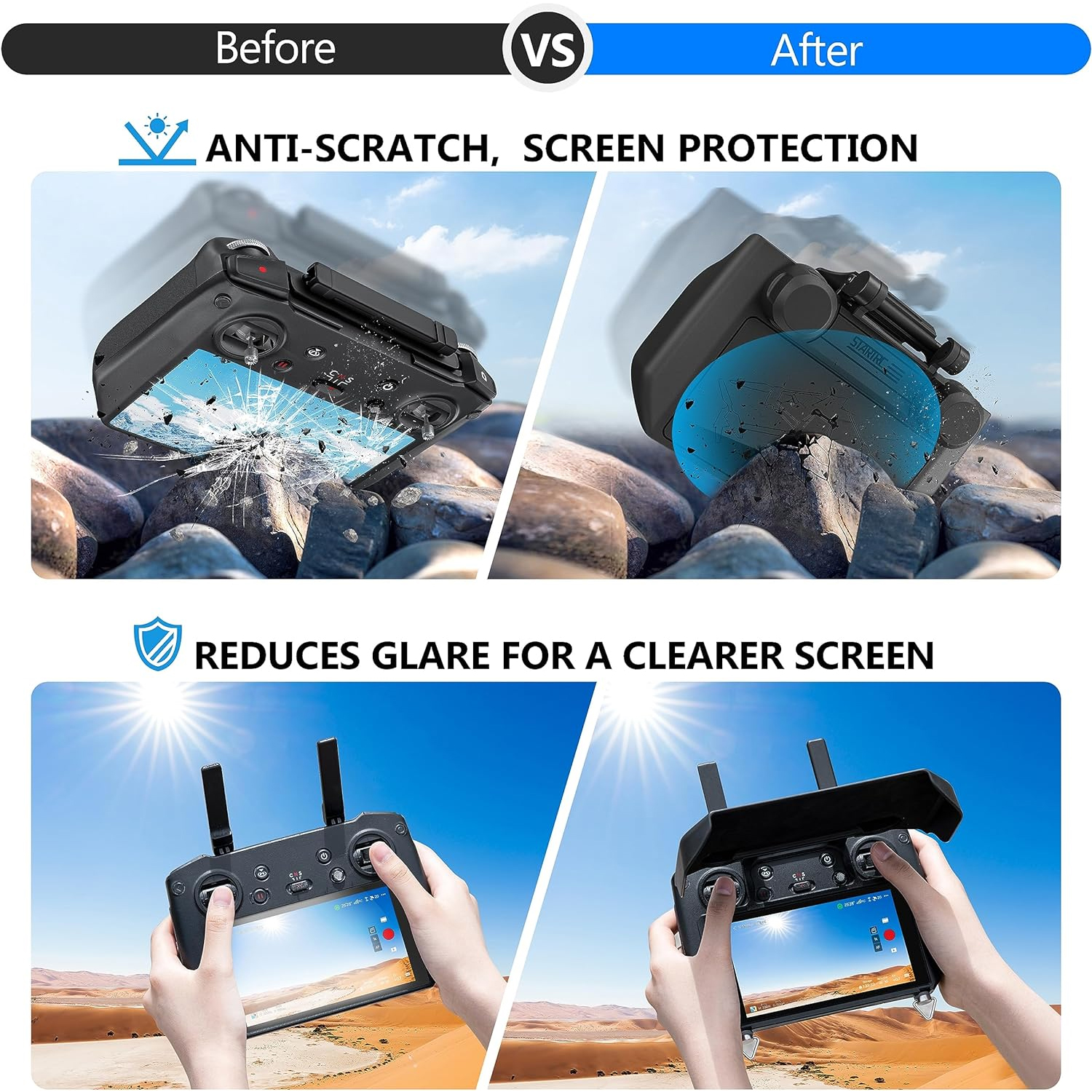 2-in-1 Sun Hood & Joystick Cov - Drone Rc Pro 2 review and price