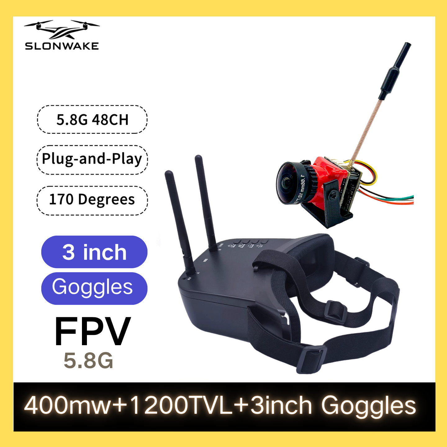 SLONWAKE 5.8G 48CH FPV 400mw V - Drone Rc Receiver And Transmitter review and price