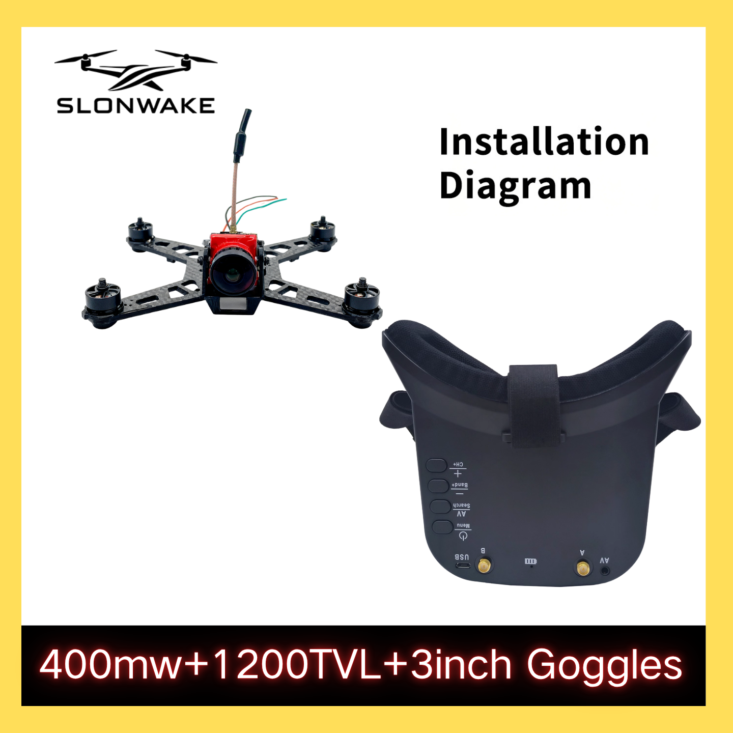 SLONWAKE 5.8G 48CH FPV 400mw V - Drone Rc Receiver And Transmitter review and price