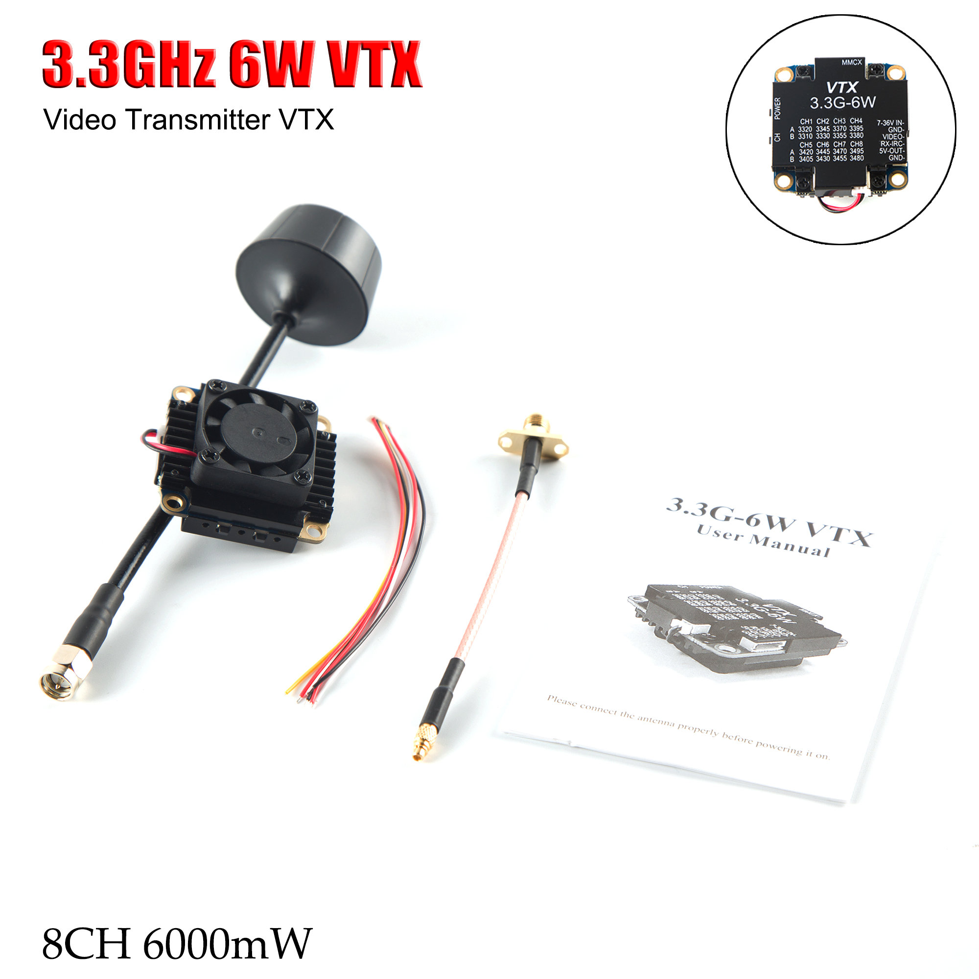 FPV Video Transmitter 3.3G 6W  - Drone Rc Controller review and price