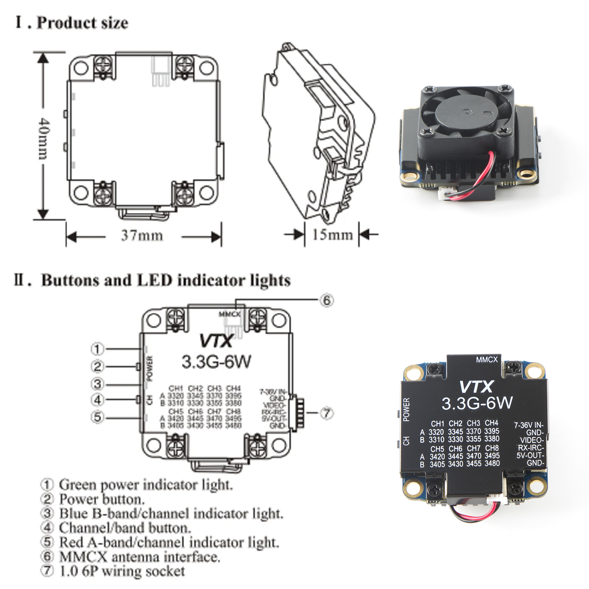 FPV Video Transmitter 3.3G 6W  - Drone Rc Controller review and price