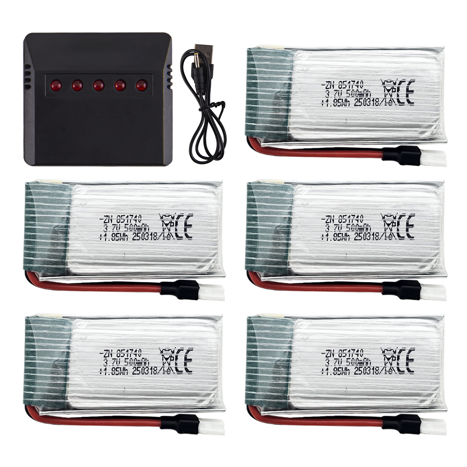 5Pcs 3.7V 500mAh LiPo Batterie - Drone Rc Jet review and price